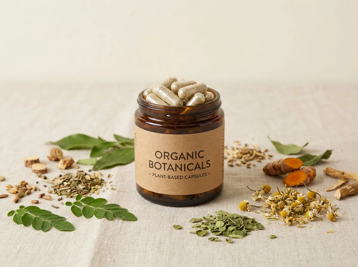 Complements alimentaires bio en gelules vegetales