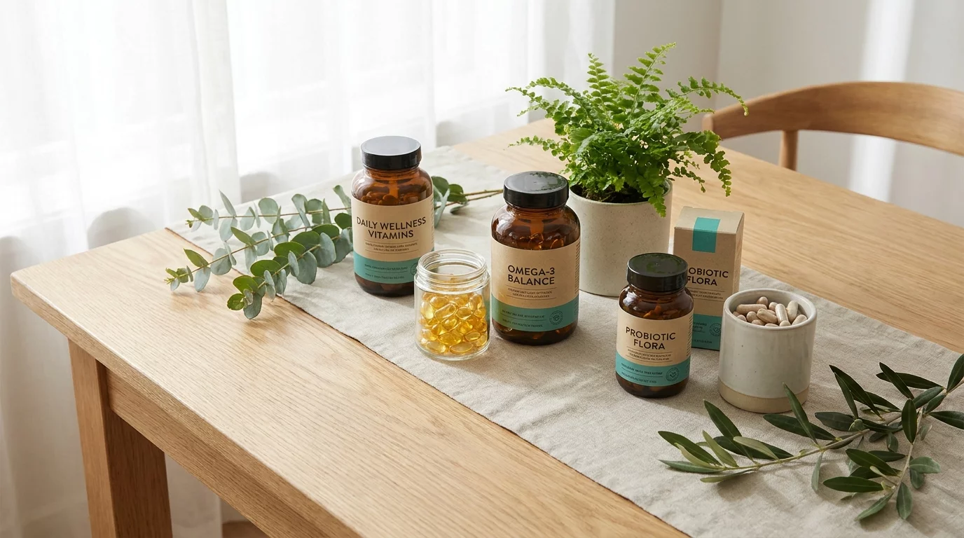 Selection de complements alimentaires vitamines omega 3 probiotiques
